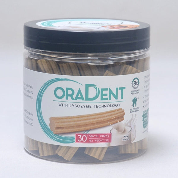 DENTALIGHT Dog Snack Dental Oradent Milk Flavour 230gr Dog Dental Chew Dentalight 