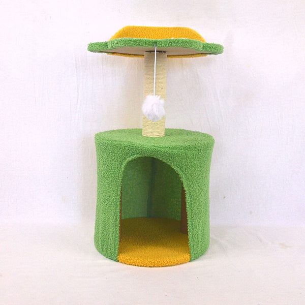 CATTREE Pet CT 0039 Yellow And Green 29 x 29 x 57 Cat House and Tree cattree 