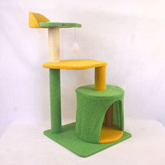 CATTREE Pet CT 0041 Yellow And Green 41 x 41 x 75 Cat House and Tree cattree 