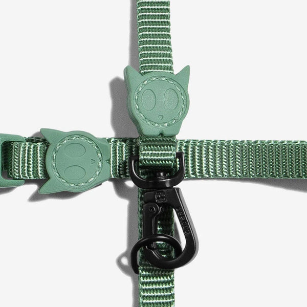 ZEECAT Harness Set Kucing Army Green Cat Harness and Leash Pet Collar and Leash Zee Cat 