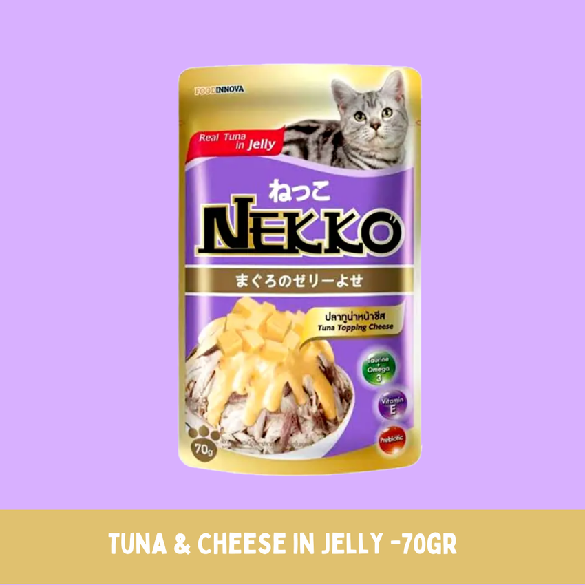 NEKKO Makanan Kucing Pet Food Tuna Whole Loin In Jelly Cheese 70g
