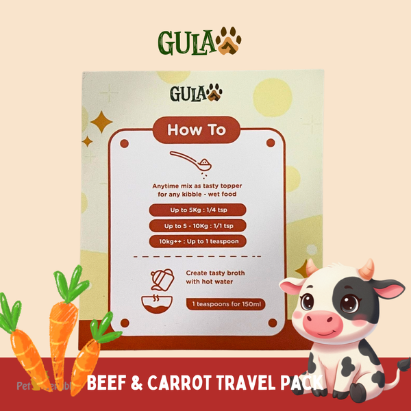 GULAPAWS Kaldu Anjing Kucing Beef Carrot Extract Broth Powder Travel Pack 5GR