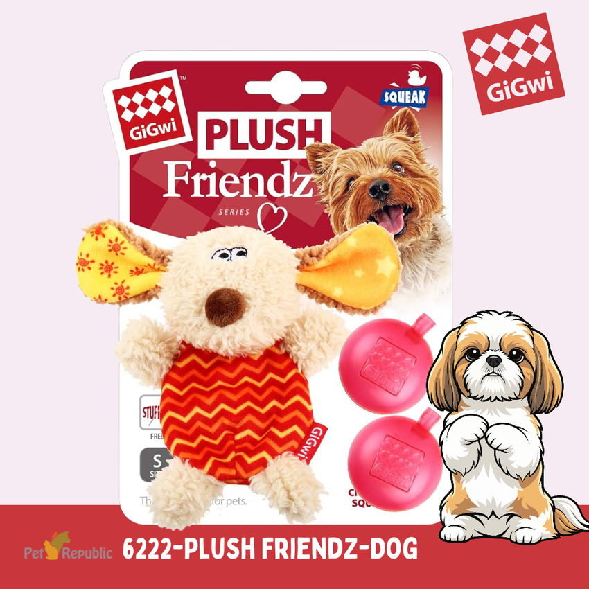GIGWI 6222 Mainan Anjing Plush Friendz DOG with Squaker