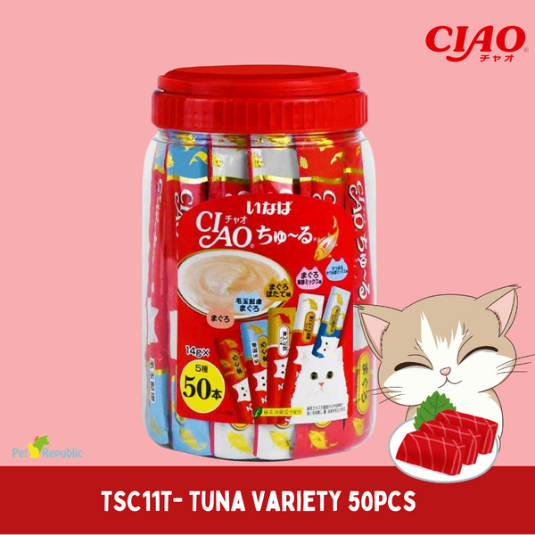 CIAO TSC11T Snack Kucing Liquid Churu Tuna Variety Mix 50pcs