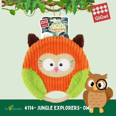 GIGWI 4114 Mainan Anjing Jungle Explorers Owl with Rope