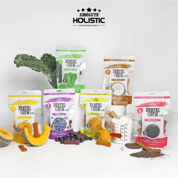 ABSOLUTE Holistic Snack Anjing Dental Chew Chia Seed 160g Dog Dental Snack Tidak ada merek 