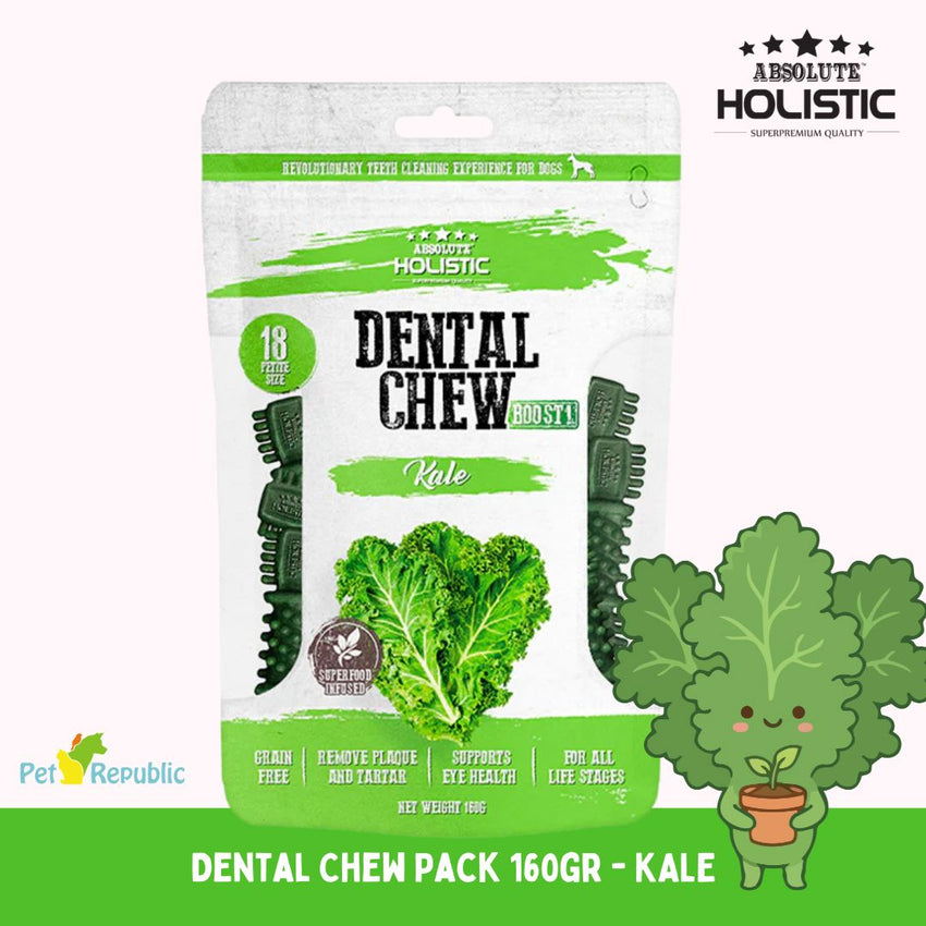 ABSOLUTE Holistic Snack Anjing Dental Chew Kale 160g Dog Dental Snack Tidak ada merek 