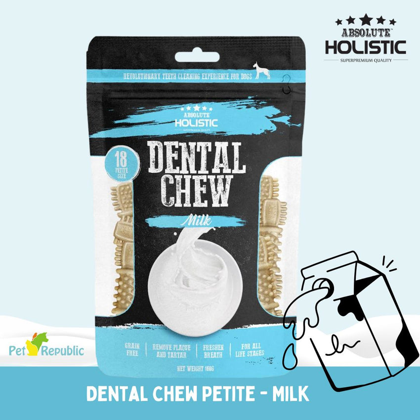ABSOLUTE Holistic Snack Anjing Dental Chew Milk 160g Dog Dental Snack Absolute Holistic 