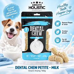 ABSOLUTE Holistic Snack Anjing Dental Chew Milk 160g Dog Dental Snack Tidak ada merek 