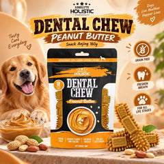 ABSOLUTE Holistic Snack Anjing Dental Chew Peanut Butter 160g Dog Dental Snack Tidak ada merek 
