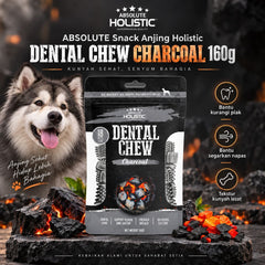 ABSOLUTE Snack Anjing Holistic Dental Chew Charcoal 160g no type Tidak ada merek 