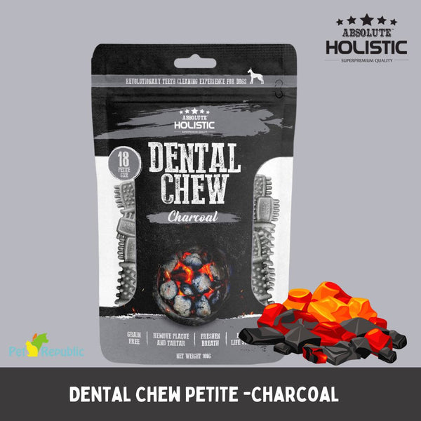 ABSOLUTE Snack Anjing Holistic Dental Chew Charcoal 160g no type Tidak ada merek 