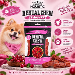 ABSOLUTE Snack Anjing Holistic Dental Chew Cranberry 160g Dog Dental Snack Tidak ada merek 