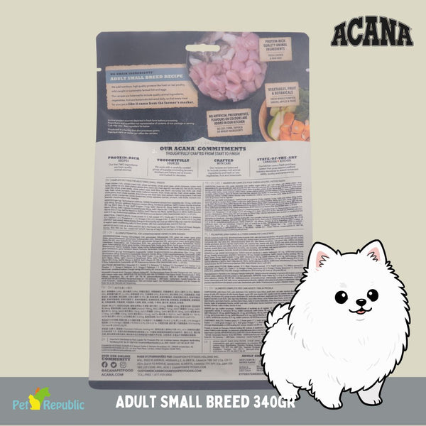ACANA Makanan Anjing Dewasa Small Breed 340gr no type Tidak ada merek 