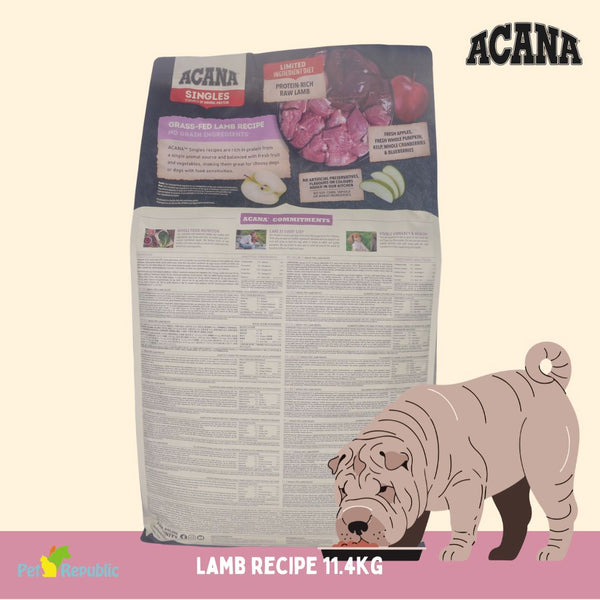 ACANA Makanan Anjing Grass Fed Lamb Single Protein 11.4kg Dog Food Dry Tidak ada merek 