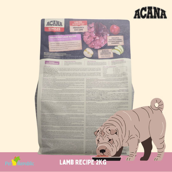 ACANA Makanan Anjing Grass Fed Lamb Single Protein 2kg Dog Food Dry Tidak ada merek 