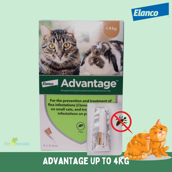ADVANTAGE Obat Kutu Cat And Rabbits 0,4ml Weight Up To 4kg 1pcs no type Elanco 