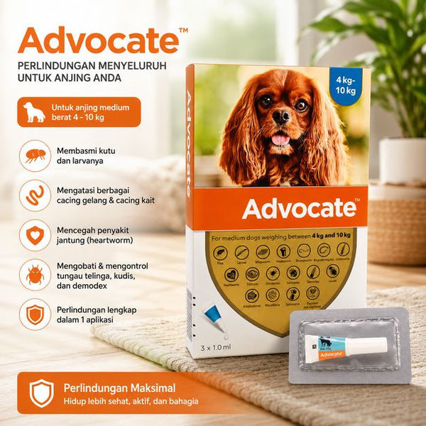 ADVOCATE Obat Kutu Anjing Parasit Medium Dog 4-10kg no type Tidak ada merek 