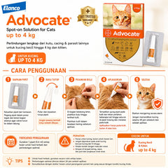 ADVOCATE Obat Kutu Kucing Spot on solution for cat up to 4kg (1pcs) no type Tidak ada merek 