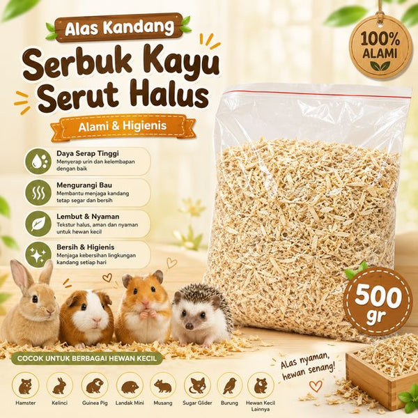 ALAS kandang Serbuk kayu serut halus 500gr no type Tidak ada merek 