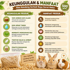 ALAS kandang Serbuk kayu serut halus 500gr no type Tidak ada merek 