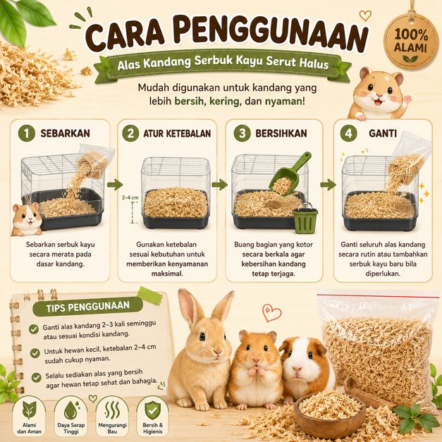 ALAS kandang Serbuk kayu serut halus 500gr no type Tidak ada merek 
