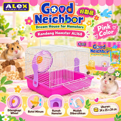 ALEX Kandang Hamster AL168 Good Neighbour Hamster Cage Purple Small Animal Habitat Alex 