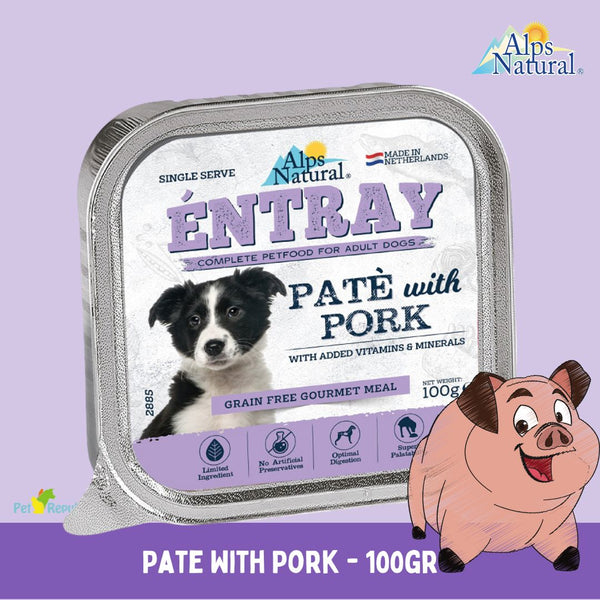 ALPSNATURAL Makanan Anjing Entray Pate with Pork 100gr no type Tidak ada merek 