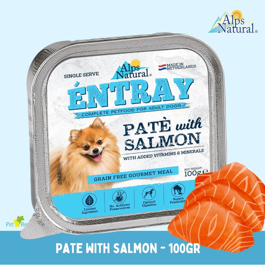 ALPSNATURAL Makanan Anjing Entray Pate with Salmon 100gr Dog Food Wet Alps Natural 