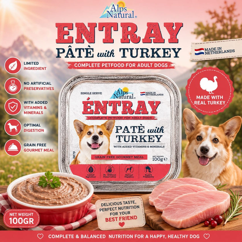 ALPSNATURAL Makanan Anjing Entray Pate with Turkey 100gr no type Tidak ada merek 