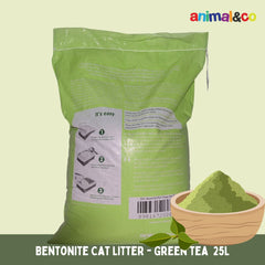 ANIMALCO Bentonite Cat Litter Green Tea 25L Cat Sanitation Tidak ada merek 