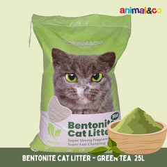 ANIMALCO Bentonite Cat Litter Green Tea 25L Cat Sanitation Tidak ada merek 