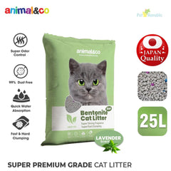 ANIMALCO Bentonite Cat Litter Green Tea 25L Cat Sanitation Tidak ada merek 