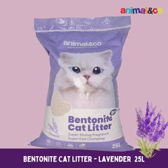 ANIMALCO Bentonite Cat Litter Lavender 25L Cat Sanitation Tidak ada merek 