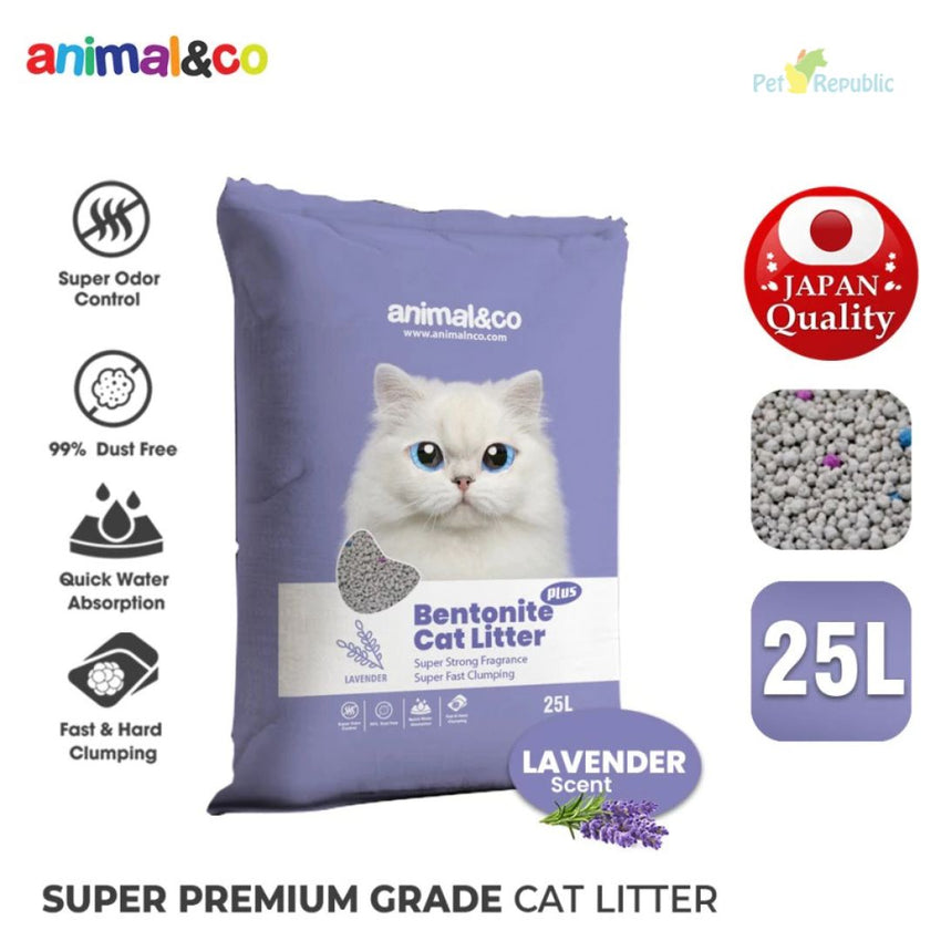ANIMALCO Bentonite Cat Litter Lavender 25L Cat Sanitation Tidak ada merek 