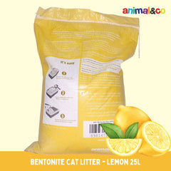ANIMALCO Bentonite Cat Litter Lemon 25L Cat Sanitation Tidak ada merek 