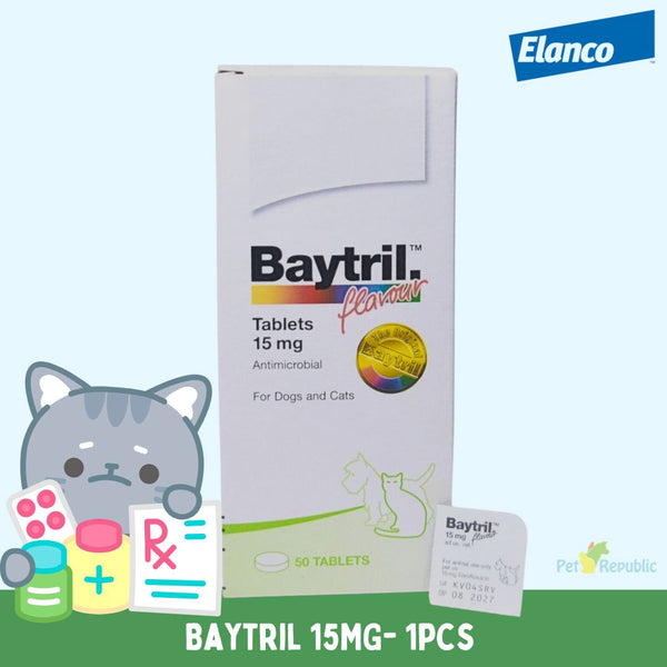 BAYTRIL Obat Antibiotik Flavour Tablet 15mg 1pcs no type Tidak ada merek 
