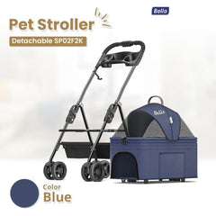 BELLO Pet Stroller Detachable Classic Lightweight SP02F2K Blue Pet Bag and Stroller Bello 