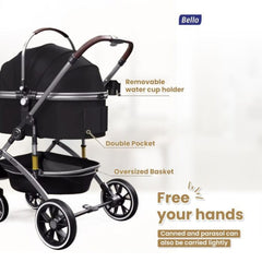 BELLO Pet Stroller Detachable Luxury LD11 Grey Pet Bag and Stroller Bello 
