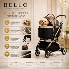 BELLO Pet Stroller Detachable Signature WM01 Gold Edition Pet Stroller NoBrand 