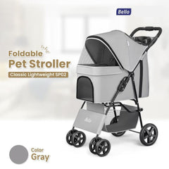 BELLO Pet Stroller Foldable Classic Lightweight SP02 Gray Pet Bag and Stroller Bello 