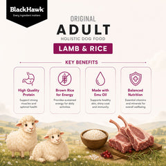 BLACKHAWK Makanan Anjing Holistic Dog Lamb and Rice 20kg no type Tidak ada merek 