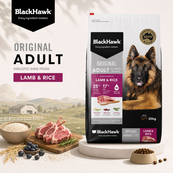 BLACKHAWK Makanan Anjing Holistic Dog Lamb and Rice 20kg no type Tidak ada merek 