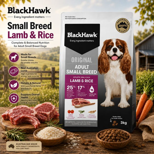 BLACKHAWK Makanan Anjing Small Breed Lamb and Rice 3kg no type Tidak ada merek 