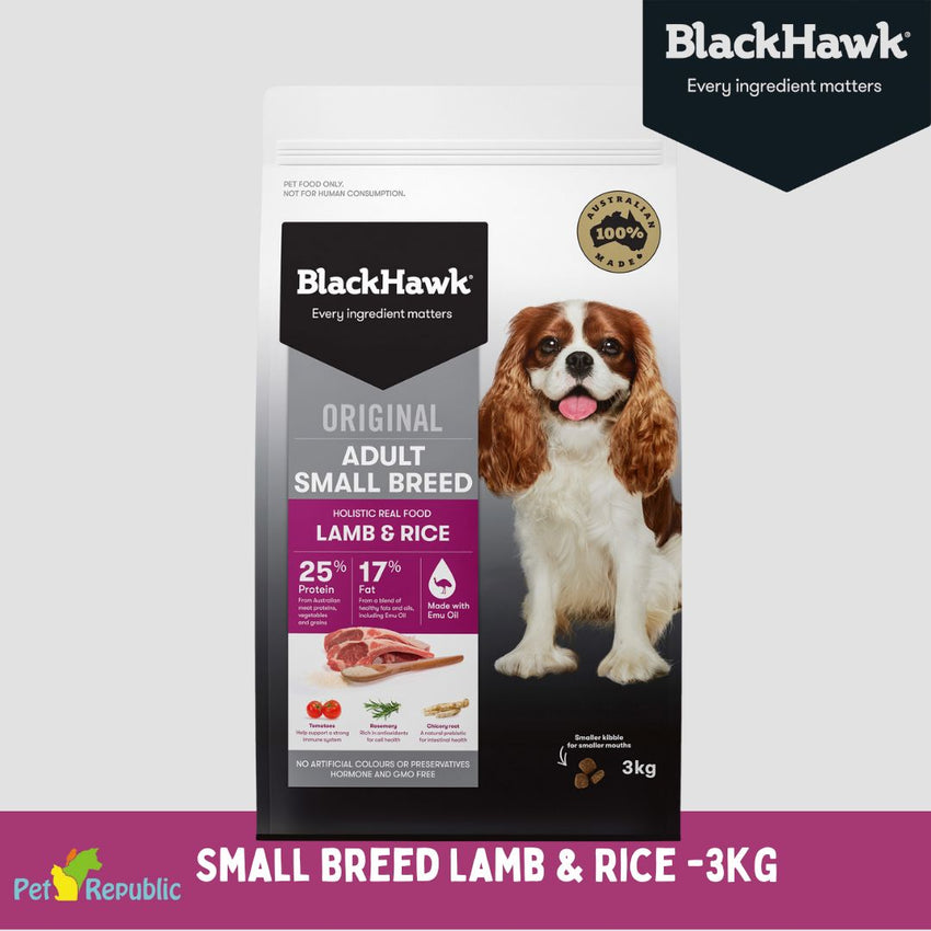 BLACKHAWK Makanan Anjing Small Breed Lamb and Rice 3kg no type Tidak ada merek 