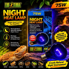 BLIBLI EXOTERRA Lampu Reptil Night Glo Moonlight Round 75W no type Tidak ada merek 