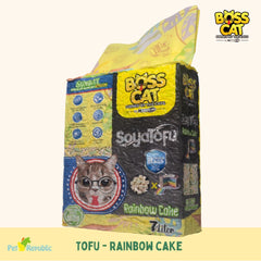 BOSSCAT Pasir Kucing Tofu Cat Litter Rainbow Cake 7L Cat Sanitation Tidak ada merek 