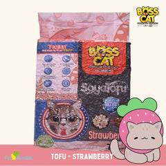 BOSSCAT Pasir Kucing Tofu Cat Litter Strawberry 7L Cat Sanitation Tidak ada merek 
