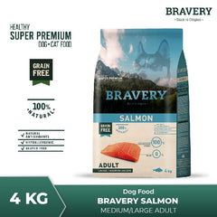 BRAVERY Makanan Anjing Medium Dog Salmon 4kg no type Tidak ada merek 