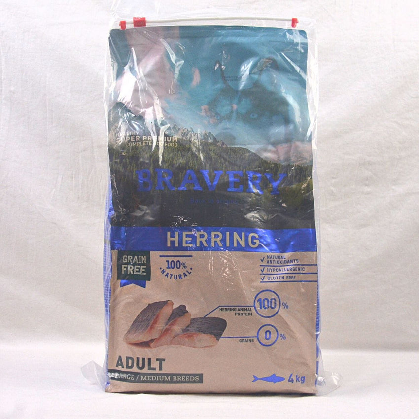 BRAVERY Makanan Anjing Medium Large Adult Herring 4kg Dog Food Dry The Bravery 